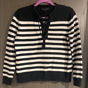 Banana Republic Black and White Striped Sweater